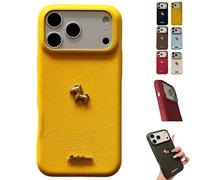 Genérico Red Bottom 3D Gold Lucky Horse Phone Case,Year of The Horse Reds Phone Case,2026 New Year Pony Mobile Protective Cover for iPhone 14/15/16/17 Pro MAX (Yellow, for 14 Pro MAX)