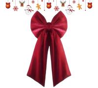 Genérico Red Bows For Christmas Tree,36 X 18 Inch Red Large Velvet Holiday Supplies | Christmas Tree Bows - Seasonal Décor Accessories For Fireplace Mantels Front Doors Porches Bedroom School Thanks