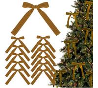 Generico Red Christmas Bows - Velvet Christmas Bows, 12 Cintas de Terciopelo Rojo con de | Portable Velvets Christmas Tree Bow for Tree, Front Door, Fireplace, Fence, Stairs and Garland