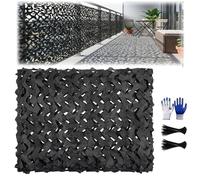 Genérico Red de Camuflaje Negra 2x3m 3x3m 4x5m, Malla de Sombreado Antidesgarro Ocultación Jardín, Red Solar Robusta para Caza y Camping, Red Decorativa para Actividades al Aire Libre(3.5Mx6M)