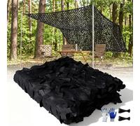 Genérico Red de Camuflaje Negra 2x3m 3x5m 5x5m, Malla de Ocultación Antidesgarro para Jardín, Red Sombreadora Reforzada para Caza, Red Decorativa para Camping y Actividades Exterior(3.5Mx7M)