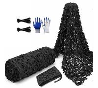 Genérico Red de Camuflaje Negra 2x3m 3x5m 5x5m, Malla de Ocultación Antidesgarro para Jardín, Red Sombreadora Reforzada para Caza, Red Decorativa para Camping y Actividades Exterior(10Mx12M)