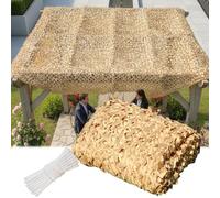 Genérico Red de Camuflaje para Sombra 3x4m 3x3m 3x8m 4x6m 5x7m 6x10m toldo Camuflaje Exterior, Red Sombra Beige para Acampar decoración de Fiestas Terraza, protección Solar(7x7 M)