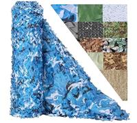 Genérico Red de Camuflaje Resistente para Exteriores - Malla de Privacidad y Sombreo Woodland - Lona Impermeable para Toldo de Coche, Valla de Jardín, Caza y Decoración de Fiestas(Ocean,1 x 8 m)