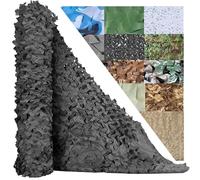 Genérico Red de Camuflaje Resistente para Exteriores - Malla de Privacidad y Sombreo Woodland - Lona Impermeable para Toldo de Coche, Valla de Jardín, Caza y Decoración de Fiestas(Black,3 x 5 m)