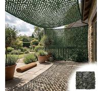 Genérico Red de Camuflaje Verde 16.4 ft x 49.2 ft/196.9 in x 590.6 in/5x15 m, Tela Oxford 210D, Malla Sombra Transpirable con Privacidad Decorativa y Protección Solar para Patio y Camping