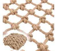 Genérico Red de Cuerda de cáñamo Resistente - Red de Seguridad anticaídas para jardín e Interior, Rejilla de Escalada de 90 x 90 cm para Plantas y barandillas de escaleras, Red de Carga de 1 cm de di