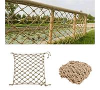 Genérico Red de Cuerda de Yute y cáñamo - Red de Escalada de 90 x 90 cm, Valla de Seguridad anticaída para Casas en los árboles, Balcones Interiores y barandillas de escaleras, fácil de Instalar, Cue