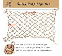 Genérico Red de Cuerda de Yute y cáñamo Resistente - Red de Seguridad para Escalada de 2,1 x 4,8 m para protección de áreas de Juego y decoración Interior y Exterior - Fibras Naturales duraderas