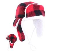 Genérico Red Dog Hat - Winter Hat Pet Hat Dog Beanie - Dog Ear Warmer, Cat Hats, Red Plaid Christmas Beanie Dogs Cats, Adjustable Dog Hats