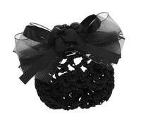 Genérico red para el cabello pegatinas ropa de hombre manos decoración cubierta de encaje para el cabello redecillas para el cabello de las mujeres poliéster Black