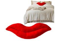 Genérico Red Pillows - 19,68 pulgadas, 3D Lip Shape Soft Cushion, Decorative Throw Pillow for Sofa Couch Bed Chair Home Living Room Bedroom Office, Romantic Valentine's Day Gift, Plush Decorative