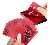 Genérico Red Playing Cards, 54-Piece Waterproof Deck, Poker Cards with Professional Finish, Playing with Material, Card Games, for Spring Festival Women Men Holiday Gatherings