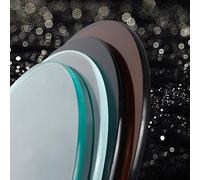 Genérico Redonda Tablero De Mesas De Comedor, Tableros De Vidrio Templado 300mm-900mm, Mesa De Repuesto Pour Mesas De Jardín Exterior(Golden Tea,700mm/27.5in)