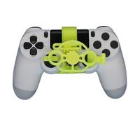 Genérico Reemplazo del Volante para PS4 el Controlador Juegos de Carreras Mini Volante Rueda de Impresión 3D Controlador Auxiliar Juego Joystick Simulador Gamepad (Yellow)