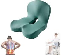 Genérico Reenly Back and Seat Cushion, Reenly Car Seat Cushion, Ergonomic Memory Foam Non-Slip Lumbar Support, The Ideal Solution for Sedentary Workers (Green)