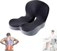 Genérico Reenly Back and Seat Cushion, Reenly Car Seat Cushion, Ergonomic Memory Foam Non-Slip Lumbar Support, The Ideal Solution for Sedentary Workers (Black Gray)
