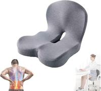 Genérico Reenly Back and Seat Cushion, Reenly Car Seat Cushion, Ergonomic Memory Foam Non-Slip Lumbar Support, The Ideal Solution for Sedentary Workers (Grey)