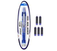 Genérico Refillable Fountain Pen - Writing Pen | Retractable Fountain Peń With 5 Ink Cartridges For Journaling &, Fine Nib ABS Material, Portable Stationery For Students & Professionals