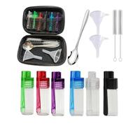 Genérico Refillable Seasoning Containers, Portable Condiment Set, 11.5x8x4cm Shaker with Spoon, Mini Storage Case, Outdoor Kit with Compact Style, Cooking Gear for Camping and Hiking