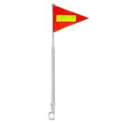 Genérico Reflective Bike Flag Pole, 160cm, Tear Resistant Waterproof Pennant, Retractable Safety Signal, High Visibility Tool for Cycling, Road Riding