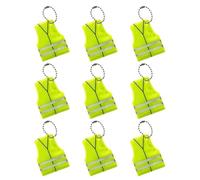Genérico Reflective Keychain - Safety Keychain Tags For Night Visibility | PVC With Glow In The Dark Material, 9 Pieces Portable Vest Shaped Key Rings For Dog Walking Cycling Running Hiking