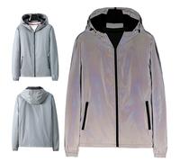 Genérico Reflective Windbreaker - Daily Wear,color-shifting reflective windbreaker jacket,Windproof and Waterproof. (Grey,XXL)