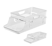 Genérico Refrigerator Can Organizer, Soda Dispenser, Stackable Space Saver, Sturdy Food Safe Build, Fridge Holder for Drinks, Apartment, Hotel, Dorm, Kitchens, Home Use, Transparent