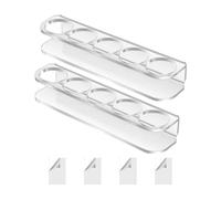 Genérico Refrigerator Wall Rack For Vial | 2 Pack Vial Bottle Wall Storage Racks, 5 Slots Acrylic Fridge Bottle Shelf with 4 Double Sided Adhesives For 2.5cm/1 Inch Diameter