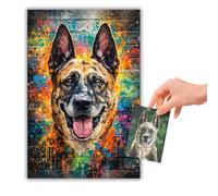 Genérico Regalo Animal Personalizado Colorido - Retrato de perro o gato de su foto - Póster artístico estilo calle arte moderno - Idea de regalo original y vibrante - 4 tamaños
