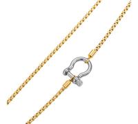 Genérico Regalo Collar con mosquetón unisex Cadena para cuello de acero Ti con chapado en oro para un uso versátil Propósito Presente Diseño de mosquetón Collar con colgante
