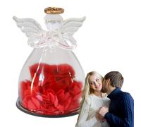 Genérico Regalo de ángel rosa - Figuras de cristal con flores conservadas, eterna para Acción de Gracias, boda, cumpleaños de Navidad | Accesorio decorativo y elegante Les Souvenirs Events Espec
