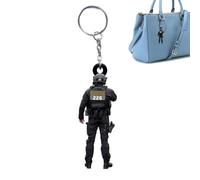 Genérico Regalo del llavero de la policía - Handmademan Policeman Pendse Key Ring, Practical Keychain Accessory Legwmen | Cadena de llave de la de decoración portátil, regalo de apreciación de la
