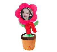 Genérico Regalo Festivo Bailando con Cara Personalizada Bailando Personalizado Hablando Girasol Lo Que Dices Canta Imita Grabaciones Canciones Divertidas para Cumpleaños y Festividades (Red, 35cm)