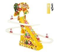 Genérico Regalo Festivo Juguete de Escalada de Papá para Navidad, Juego Carreras Escalada Papá, Juguete automático para Subir escaleras con Luces LED, Juguetes Musicales, Juguetes (C, 20X25X6cm)
