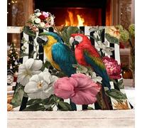 Genérico Regalo Manta XL 150x200cm Animales Loros Flores Suave y Cálida de Franela de Forro Polar Mantas Multicolor Fácil de Cuidar Manta Térmica para Cubre Sofa Colchas