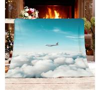 Genérico Regalo Manta XXL 180x200cm Moderno Cielo AvióN Nubes Suave y Cálida de Franela de Forro Polar Mantas Azul Fácil de Cuidar Manta Térmica para Cubre Sofa Colchas