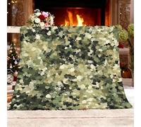 Genérico Regalo Manta XXL 180x220cm Moderno Camuflaje Estampado De Lunares Suave y Cálida de Franela de Forro Polar Mantas Verde Fácil de Cuidar Manta Térmica para Cubre Sofa Colchas