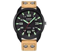 Genérico Regalos Analógicos Fecha Casual Business Relojes Cuarzo Reloj de Pulsera de Cuero Hombres Reloj Personalizado Nombre, e, talla única