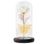 Genérico - Regalos De Cumpleaños Para Mujeres | Rosa Eterna LED | Rosa Artificial Para Siempre Con Mariposa De Lámina Dorada |Para Mujeres | Regalos Únicos Para Mamá Espo