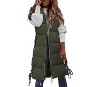 Genérico Regalos Hombre Personaliza Mujer Casual Solid Coat Chaleco Zipper Pocket Loose Sleeveless Jacket Long Coat Hombre Humor Cher, verde, 4XL