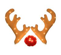 Genérico Reindeer Antlers - Car Christmas Decor, Light Up Seasonal Antler, Secure Vehicle Mounting Clips, Festive External Embellishment Function, Automotive Accessory for Holiday Season