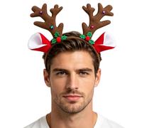 Genérico Reindeer Antlers Headband - Realistic Animal Christmas Hairband | Realistic & Festive Design - Features Detailed, Life-like Antler Horns With Holiday Accents That Add Instant Seasonal Charm