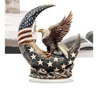 Genérico Reinforced Acrylic Core - Bald Eagle Desktop Decor, Resistant Material for Vehicle Dashboard Stability, 2D Shape, Patriotic Sculpture with Integrated Vibrant Color Tech, Eagle Statue