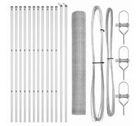 Genérico Reja con Postes Plateado 1 x 25 m Acero Recubierto de PVC,Bricolaje,Vallas de jardín,Paneles de vallas-3352954