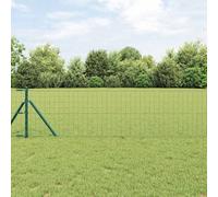Genérico Reja con Postes Verde 0.4 x 25 m Acero,Bricolaje,Vallas de jardín,Paneles de vallas-3350354