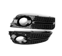 Genérico Rejilla de luz antiniebla del coche 1 par de luces antiniebla del parachoques delantero coche, rejilla malla para A4 B8 brillante 2009 2010 2011, accesorios para automóviles