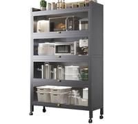 Genérico Rejilla para Horno microondas de 5 Niveles, Estante de Almacenamiento de Cocina con Puerta abatible, versátil Estante para Especias, ollas y sartenes, Organizador de Cocina 100 cm/