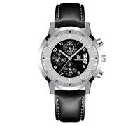 Generico Reloj casual para hombre calendario clásico luminoso analógico de cuero de cuarzo, B
