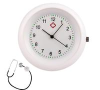 Genérico Reloj con Clip para Estetoscopio - Médico Profesional, De 44 Mm con Acrílico Y Parte Posterior De Acero Inoxidable | Reloj De Cuarzo Preciso para Personal De Enfermería, Médicos Y